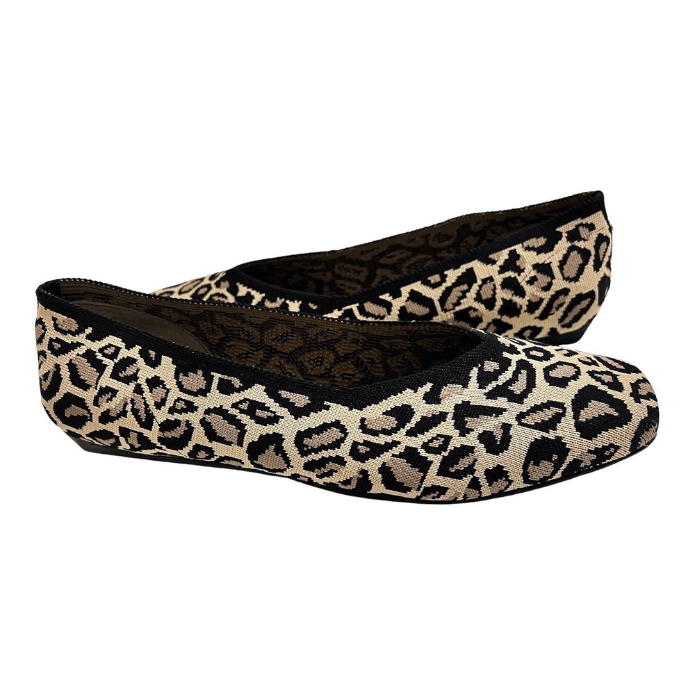 Kenneth Cole Knit Ballet Flats Adria Leopard‎ Slip On Shoes 10 1/2 M